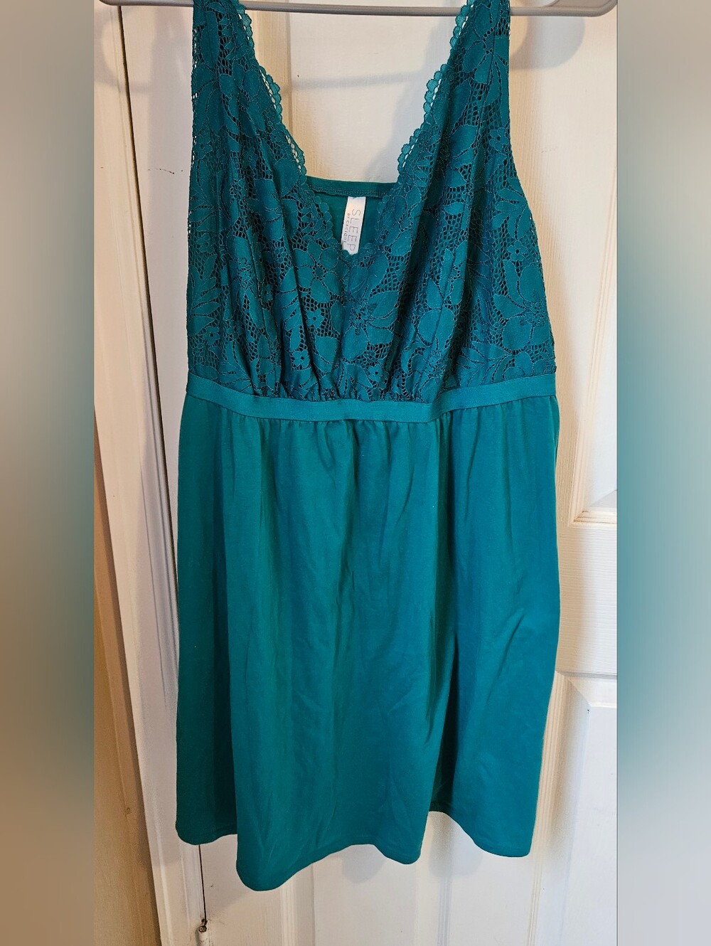Green Plus Size Cotton Chemise